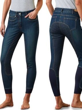 ARIAT Halo Women’s Denim Riding Breeches Blue Jeans Size 26R